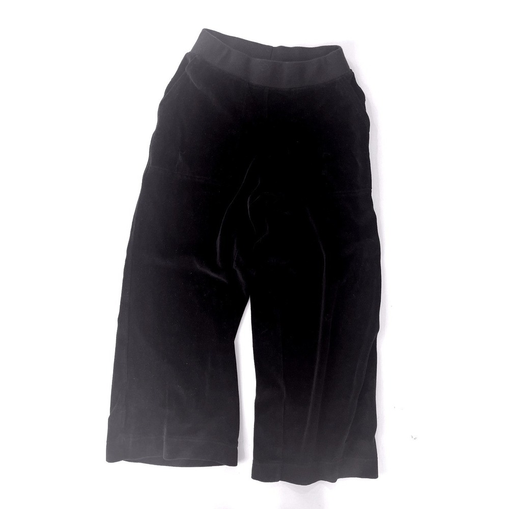 Pact Womens XS Black Velvet Velour Wide Leg Comfortable Lounge Pants Pockets